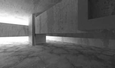 Soyut mimari arka plan. İçi boş beton döşeme. 3d hazırlayıcı