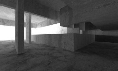 Soyut mimari arka plan. İçi boş beton döşeme. 3d hazırlayıcı