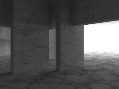 Soyut mimari iç plan. Boş beton oda. 3d hazırlayıcı