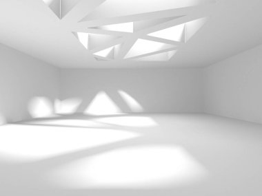 Aydınlatılmış koridor iç tasarımı. Boş Oda İç mimarisi. 3 Boyutlu Hazırlama