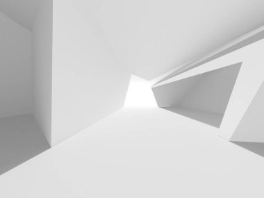 Aydınlatılmış koridor iç tasarımı. Boş Oda İç mimarisi. 3 Boyutlu Hazırlama