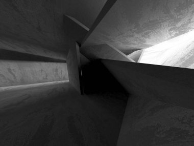 Soyut mimari arka plan. İçi boş beton döşeme. 3d hazırlayıcı