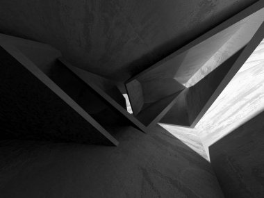 Soyut mimari arka plan. İçi boş beton döşeme. 3d hazırlayıcı