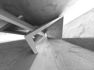 Soyut mimari arka plan. İçi boş beton döşeme. 3d hazırlayıcı