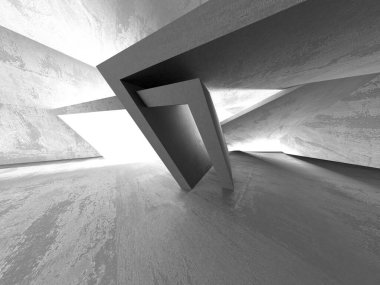 Soyut mimari arka plan. İçi boş beton döşeme. 3d hazırlayıcı
