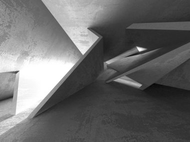 Soyut mimari iç plan. Boş beton oda. 3d hazırlayıcı