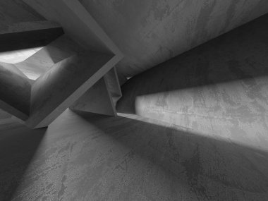 Soyut mimari iç plan. Boş beton oda. 3d hazırlayıcı