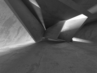 Soyut mimari arka plan. İçi boş beton döşeme. 3d hazırlayıcı