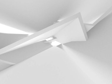 Beyaz Modern Arkaplan. Soyut Bina Konsepti. 3d Hazırlama