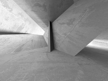 Soyut mimari iç plan. Boş beton oda. 3d hazırlayıcı