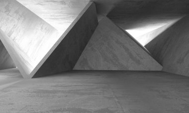 Soyut mimari iç plan. Boş beton oda. 3d hazırlayıcı