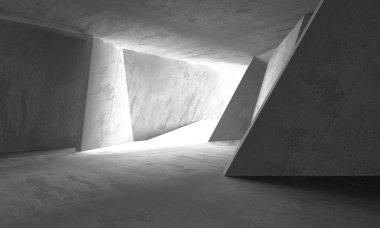 Soyut mimari arka plan. İçi boş beton döşeme. 3d hazırlayıcı