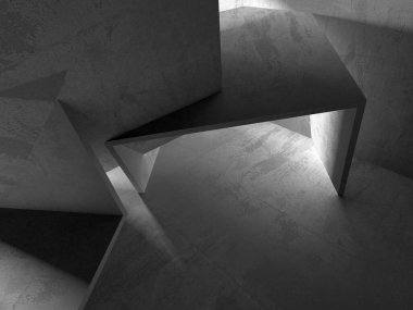 Soyut mimari arka plan. İçi boş beton döşeme. 3d hazırlayıcı