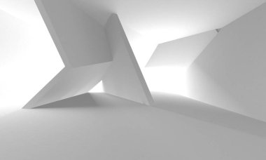 Aydınlatılmış koridor iç tasarımı. Boş Oda İç mimarisi. 3 Boyutlu Hazırlama