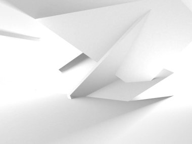 Beyaz Modern Arkaplan. Soyut Bina Konsepti. 3d Hazırlama