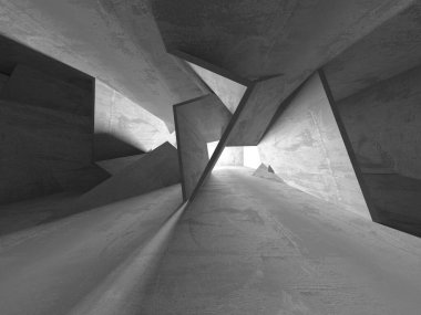 Soyut mimari arka plan. İçi boş beton döşeme. 3d hazırlayıcı