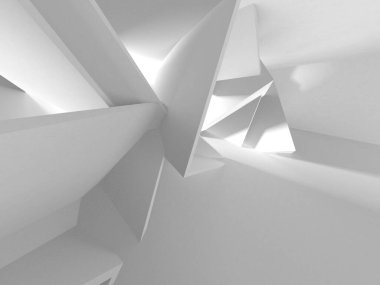 Aydınlatılmış koridor iç tasarımı. Boş Oda İç mimarisi. 3 Boyutlu Hazırlama