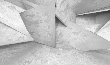 Soyut mimari iç plan. Boş beton oda. 3d hazırlayıcı