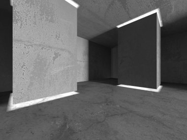 Soyut mimari arka plan. İçi boş beton döşeme. 3d hazırlayıcı