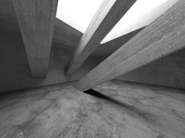 Soyut mimari arka plan. İçi boş beton döşeme. 3d hazırlayıcı