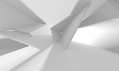 Soyut Beyaz Mimari Tasarım Konsepti. 3d Görüntüleme