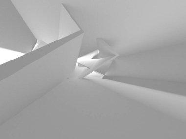 Soyut Beyaz Mimari Tasarım Konsepti. 3d Görüntüleme