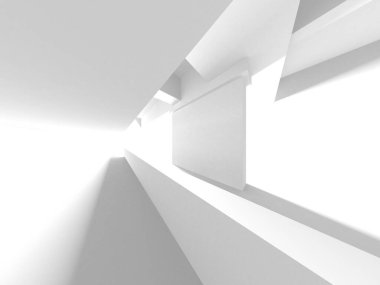 Soyut Beyaz Mimari Tasarım Konsepti. 3d Görüntüleme