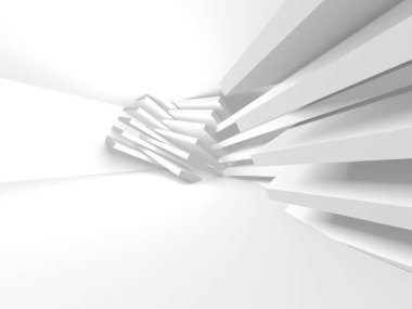 Soyut Beyaz Mimari Tasarım Konsepti. 3d Görüntüleme