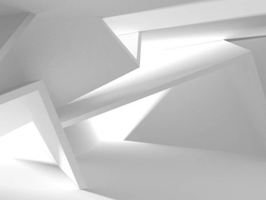 Soyut Beyaz Mimari Tasarım Konsepti. 3d Görüntüleme