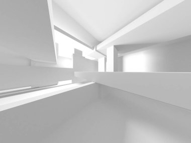 Soyut Beyaz Mimari Tasarım Konsepti. 3d Görüntüleme