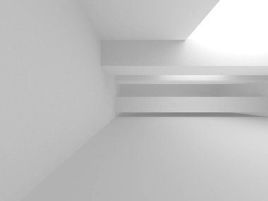 Soyut Beyaz Mimari Tasarım Konsepti. 3d Görüntüleme