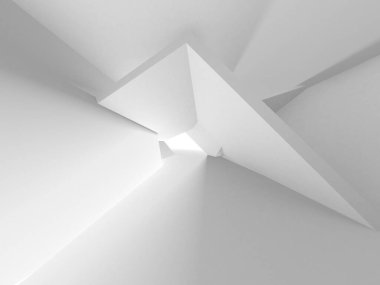 Soyut Beyaz Mimari Tasarım Konsepti. 3d Görüntüleme