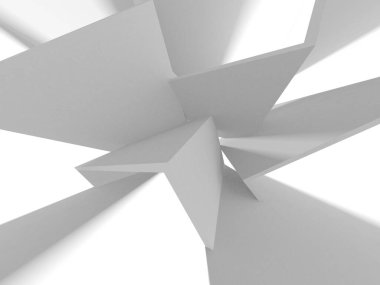Soyut Beyaz Mimari Tasarım Konsepti. 3d Görüntüleme