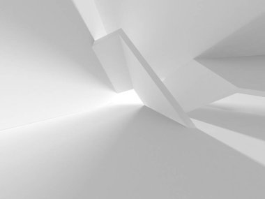 Soyut Beyaz Mimari Tasarım Konsepti. 3d Görüntüleme