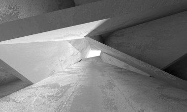 Dark Beton Duvar Mimarisi. Boş Oda. 3d Görüntüleme