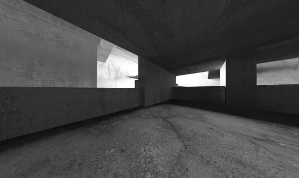 Abstract Architecture Interior Background Empty Concrete Room Render — Stock Photo, Image