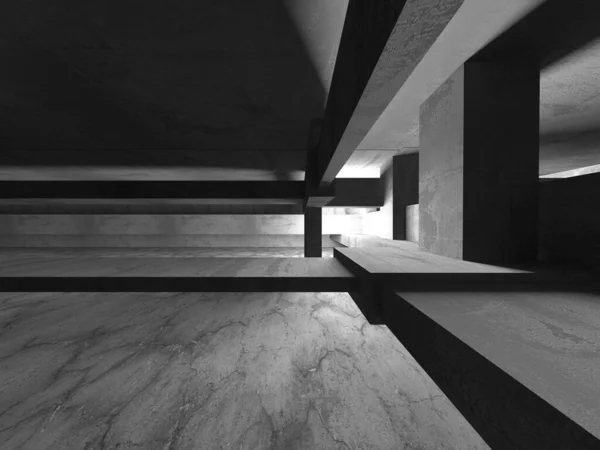 Abstrakt Arkitektur Bakgrund Tomma Grov Betong Interiör Återgivning — Stockfoto