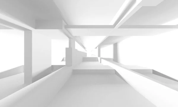 Fundo Moderno Branco Conceito Construção Abstrato Render — Fotografia de Stock