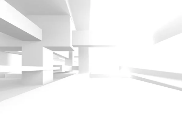 Fundo Moderno Branco Conceito Construção Abstrato Render — Fotografia de Stock