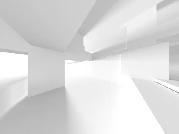 Fundo Moderno Branco Conceito Construção Abstrato Render — Fotografia de Stock