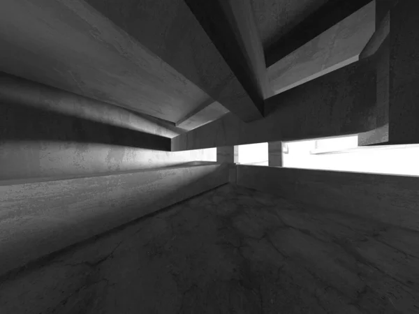 Arquitetura Abstrata Fundo Interior Concreto Áspero Vazio Renderização — Fotografia de Stock