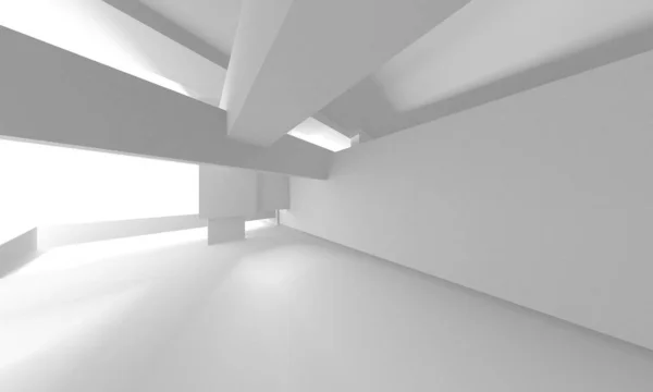 Fundo Moderno Branco Conceito Construção Abstrato Render — Fotografia de Stock