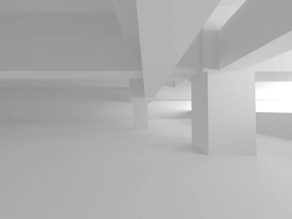 Fundo Moderno Branco Conceito Construção Abstrato Render — Fotografia de Stock