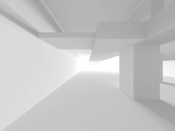 Fundo Moderno Branco Conceito Construção Abstrato Render — Fotografia de Stock