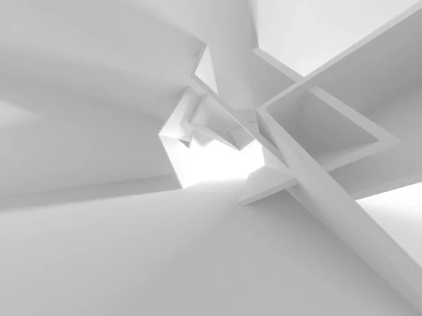 Fundo Moderno Branco Conceito Construção Abstrato Render — Fotografia de Stock