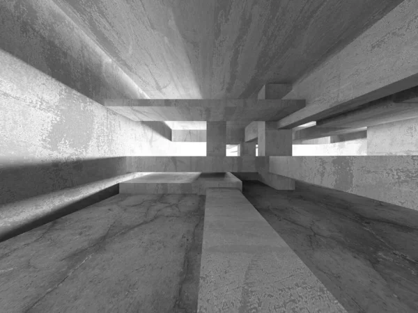 Dark Beton Duvar Mimarisi. Boş Oda. 3d Görüntüleme