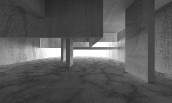 Архитектура Темных Бетонных Стен Пустой Комнате Рендер — стоковое фото
