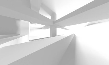 Aydınlatılmış koridor iç tasarımı. Boş Oda İç mimarisi. 3 Boyutlu Hazırlama