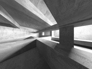 Soyut mimari arka plan. İçi boş beton döşeme. 3d hazırlayıcı