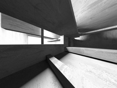 Soyut mimari iç plan. Boş beton oda. 3d hazırlayıcı